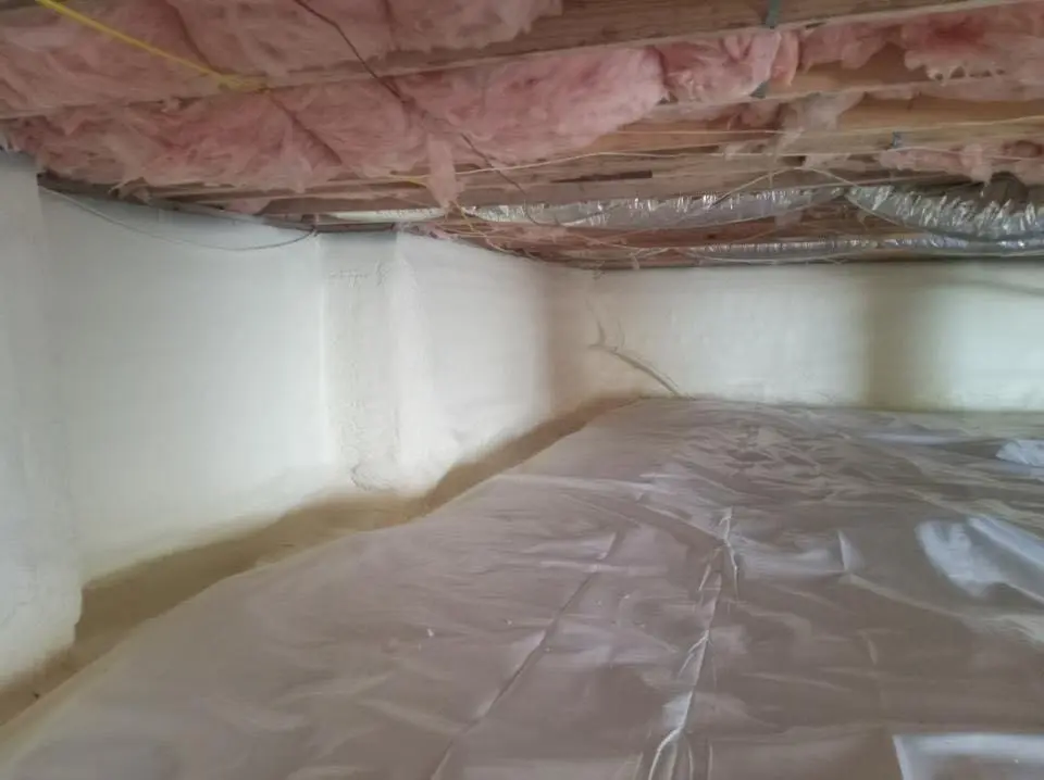 Crawl space encapsulation with closed-cell spray foam for Spray Foam Roofing Repair in Waterbury